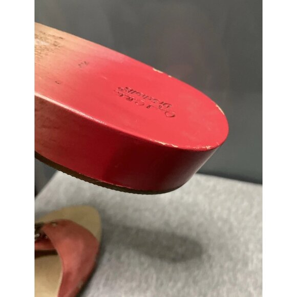 Dr Scholls Classic Original Collection Size 9 Wooden Sandals Red Ombré Leather - Picture 14 of 16